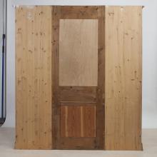 Grosse Kiefernholz-Gründerzeit Garderobe mit Spiegel